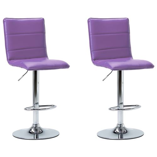vidaXL Chaises de bar 2 pcs Violet Similicuir