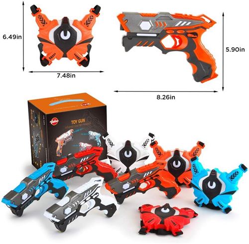 VATOS Infrared Laser Tag Guns Set: Pistolet avec des Gilets 4 Joueur | Game Meilleur Cadeau pour Garçons Filles Intérieur et Extérieur | Votre wishlist sur