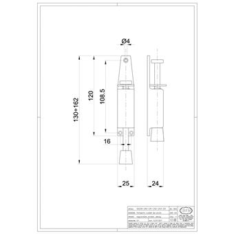 Cale porte IBFM à pédale 130 mm verni or  243 - 1