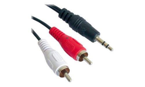 Nano Cable - Câble audio - RCA x 2 mâle pour mini-phone stereo 3.5 mm mâle - 5 m - noir