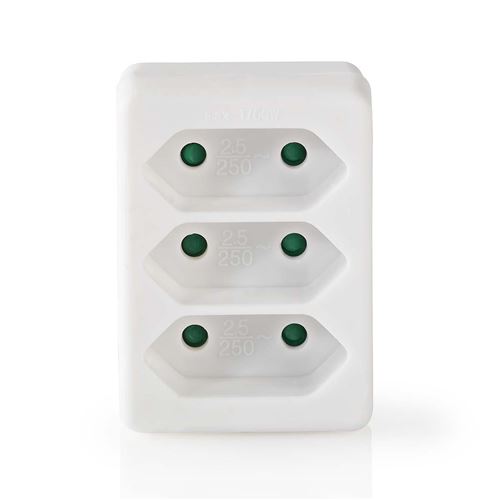 R&eacute;partiteur pour prise d'alimentation 3 entr&eacute;es prise schuko blanc
