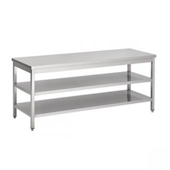 Table Inox Pro Avec 2 Etagères Basses - Gamme 600 - Combisteel - 1300x600 - 1
