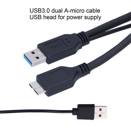 Ligne USB, double alimentation USB3.0 vers câble micro USB HDD