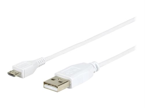 eSTUFF - Câble USB - Micro-USB de type B (M) pour USB (M) - 50 cm - blanc