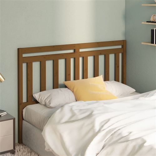 vidaXL Tête de lit Marron miel 146x4x100 cm Bois massif de pin