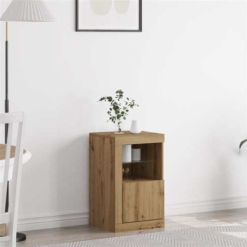 Buffet avec lumières LED Chêne artisanal 41x37x67 cm