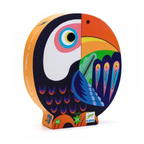Puzzle Silhouette Coco le Toucan 24 Pièces Colorées et Élégantes Neuf - vue 2