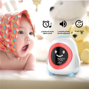 14€02 sur Réveil enfant numérique veilleuse bébé 5 Couleurs lampe de chevet  affichage température - Radio-réveil - Achat & prix
