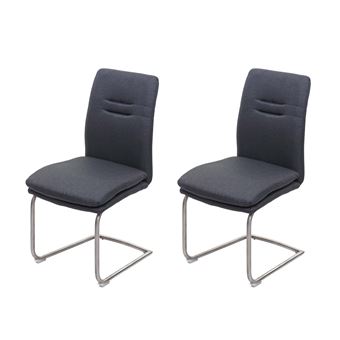 Lot de 2 chaise mendler interieur non pliable en acier H. 92 cm gris - 1