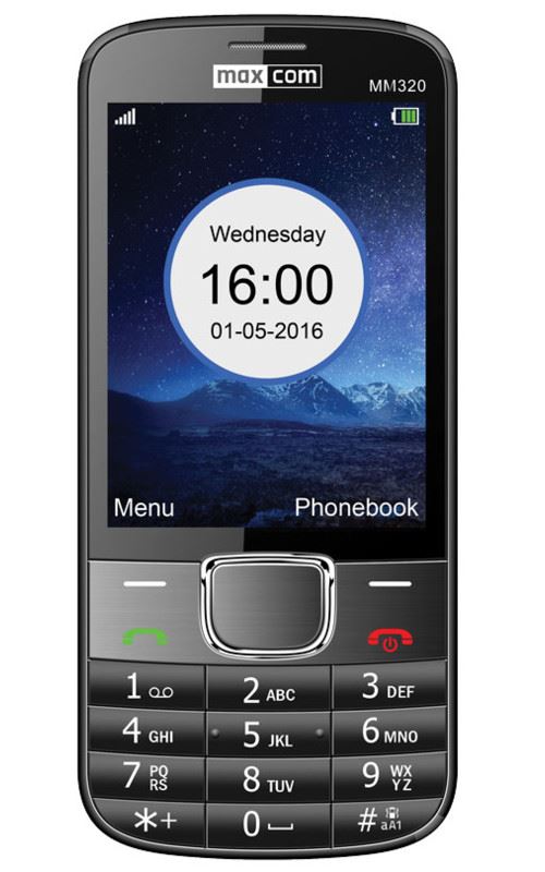 Téléphone mobile bi-bande grand écran MaxCom Classic MM320