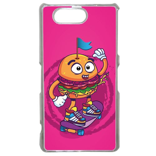 Coque Burger Fond Rose Compatible Sony Xperia Z3 Transparent