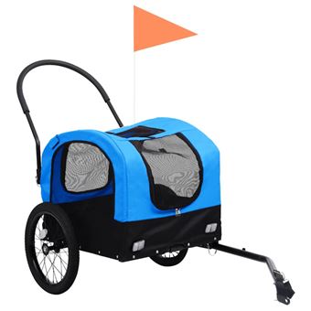 Remorque Vélo Et Poussette 2-en-1 VidaXL, Chariot Bicyclette Noir Et Rouge