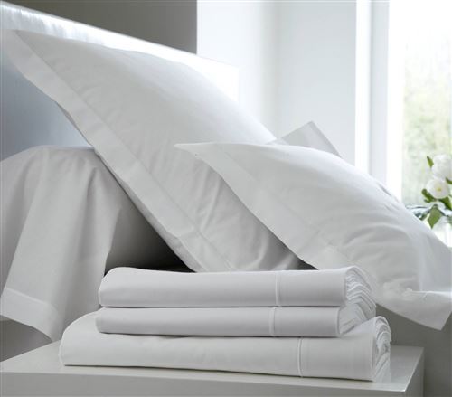 Drap housse Percale Easy BLANC DES VOSGES - Blanc - 160 x 200 cm