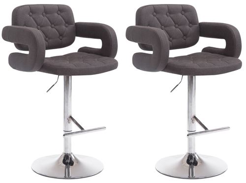Non Communiqué Noir Clp Lot De 2 Tabourets De Bar Dublin En Tissu
