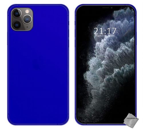 Housse etui coque pochette silicone gel fine pour Apple iPhone 11 Pro + film ecran - BLEU - htdmobiles