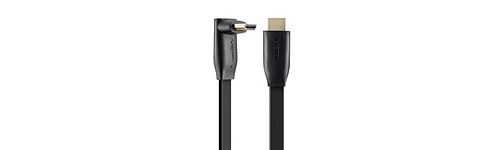 Devinal Câble - Câble HDMI mâle vers HDMI mâle avec connecteurs pivotants à 360° plaqués or - coudé à droite/gauche - compatible full HD/3D - 2 m