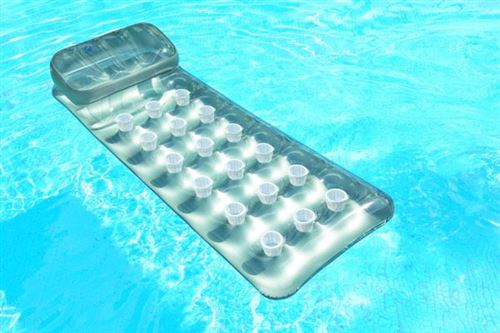 Intex Gris / Blanc Matelas Gonflable De Piscine 90620 Avec Appuie-Tête Intégré Argent - Neuf - Image 4