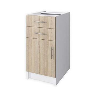 7 61 Sur Obi Meuble Bas De Cuisine 40cm Decor Chene Clair