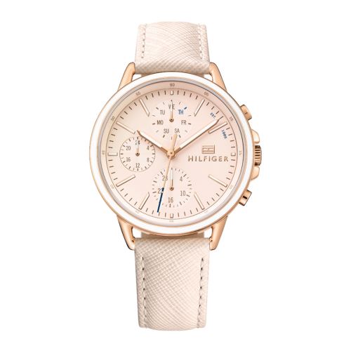 Tommy Hilfiger Montre Cuir Crème pour Femmes-1781789