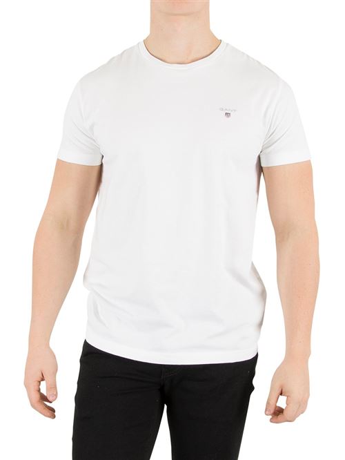 Gant Homme T-shirt de logo solide, Blanc