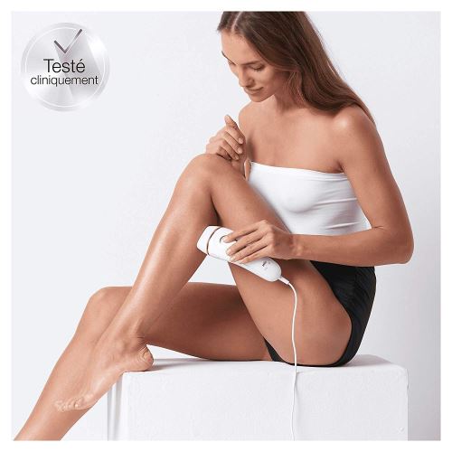 Braun Silk·Expert Pro 5 PL5137 Épilateur Lumière Pulsée Intense IPL Dernière Génération, Épilation Permanente, Blanc/Doré