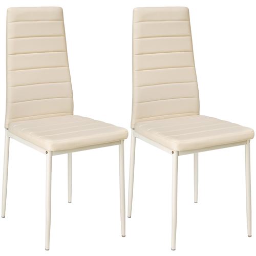 Lot de 2 chaises de salle à manger salon cuisine design beige
