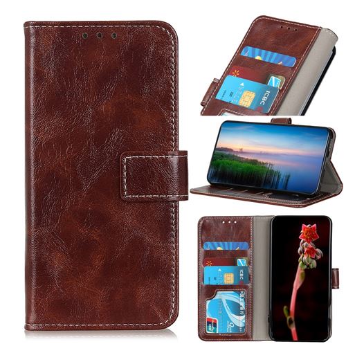 Etui en PU Cheval fou avec support marron pour Xiaomi Mi Note 10 Lite