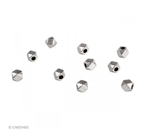 Pendentif breloque en métal - Polygones Argenté - 3 mm - 10 pcs