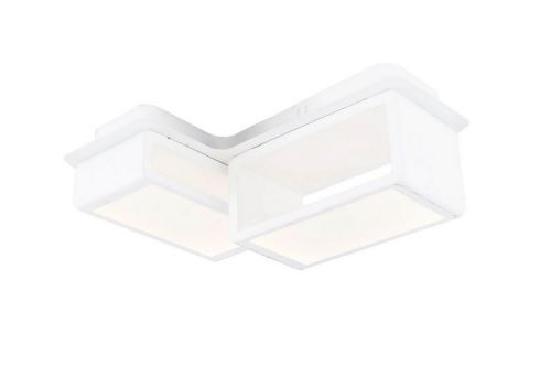 HOMEMANIA Lampe de Plafond Ahenk Plafonnier - Murale - Blanc en Métal, 33 x 33 x 12 cm, 1 x Bande de LED, 24W, 2520LM, 3000K Lumière Blanc Naturel