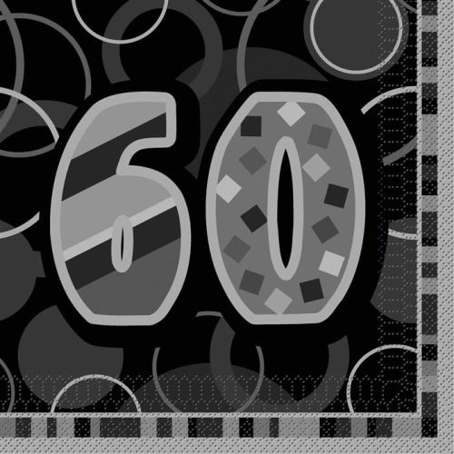 Unique serviettes de table figure 60 33 x 33 cm 16 pièces noir