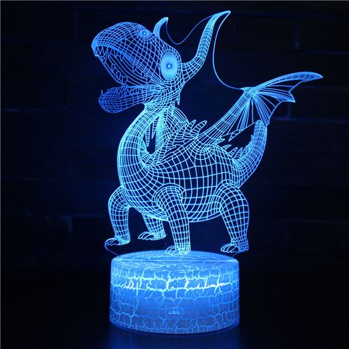 Stack Lampe 3D Tactile Veilleuses Enfant 7 Couleurs Avec Telecommande - Dinosaure #41 - Image 1