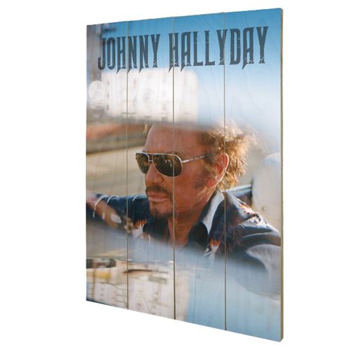 Plaque décorative Drive en bois Johnny Hallyday