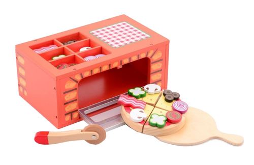 Jouéco four à pizza 28 cm rouge 25 pièces