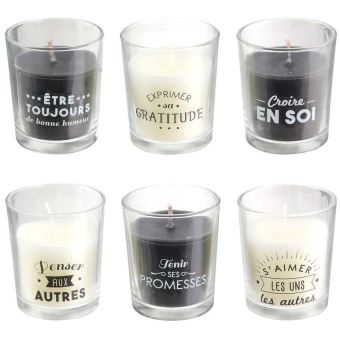 The Home Deco Factory - Coffret 6 bougies senteur vanille La vie en famille