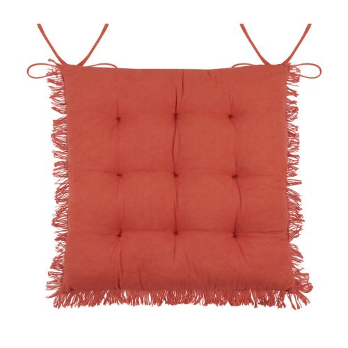 Coussin de chaise à franges Terracotta