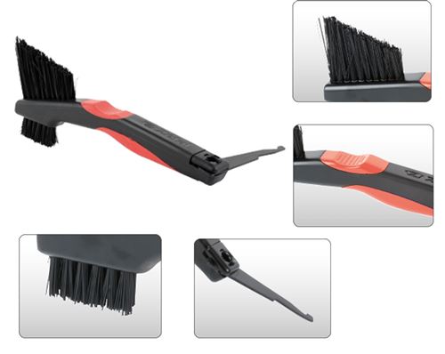 Brosse de nettoyage velo zefal zb clean nylon avec grattoir integre (ideal cassette, chaine, derailleur, roulements...)