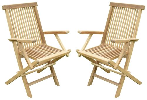 Lot de 2 fauteuils pliants JENAË Teck Premium