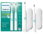 Philips sonicare hx6807 35 protect ive- clean 4300 brosse à dents électrique avec technologie sonique double pack, blanc,