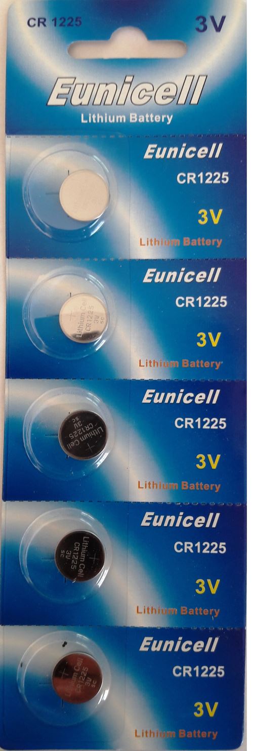 5 piles Eunicell au lithium CR1225 3 V de 48 mAh