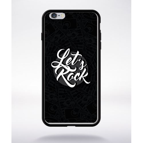 Coque Lets Rock Fond Noir Compatible Apple Iphone 6 Plus Bord Noir Silicone