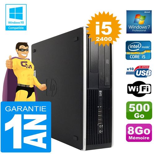 Pc hp compaq 8300 sff core i5-2400 ram 8go disque 500 go graveur dvd wifi w7