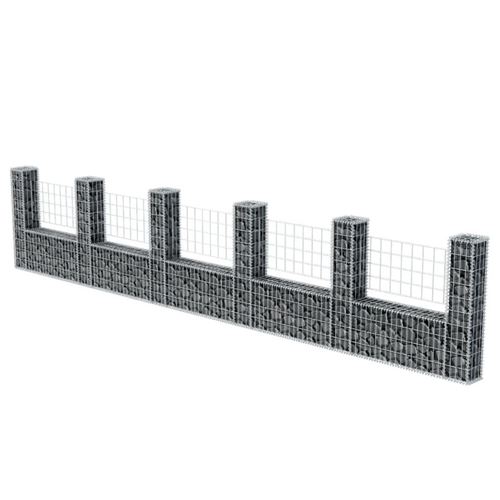 Gabion Jardinière Parterre Surélevé VidaXL Acier Galvanisé 300x30x50cm - Panier à Pierres
