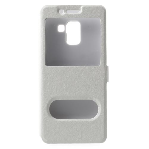 Etui en PU fenêtre double texture soie pour Samsung Galaxy A5 (2018)