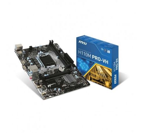  MSI H110M PRO-VH - Carte-m&egrave;re - micro ATX - LGA1151 Socket - H110 Chipset - USB 3.1 Gen 1 - Gigabit LAN - carte graphique embarqu&eacute;e (unit&eacute; centrale requise) - audio HD (8 canaux) 