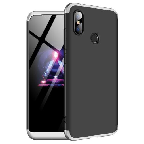 Coque en TPU détachable 3-pièces matte dur argent/noir pour votre Xiaomi Redmi Note 6 Pro