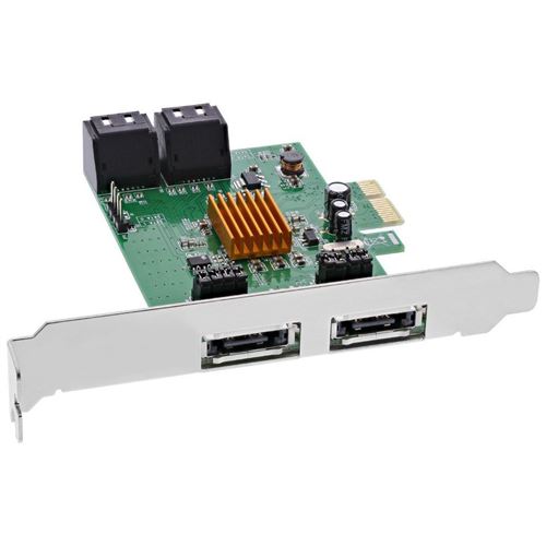 Contrôleur InLine® SATA 6 Gb / s avec 4x SATA (2x eSATA) PCI-E 2.0