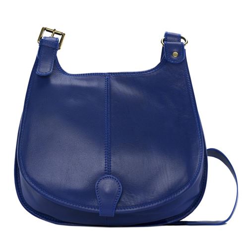 OH MY BAG Sac bandoulière Cuir bandoulière porté de travers Femmes en véritable cuir fabriqué en Italie - modèle CARTOUCHIERE Bleu roi