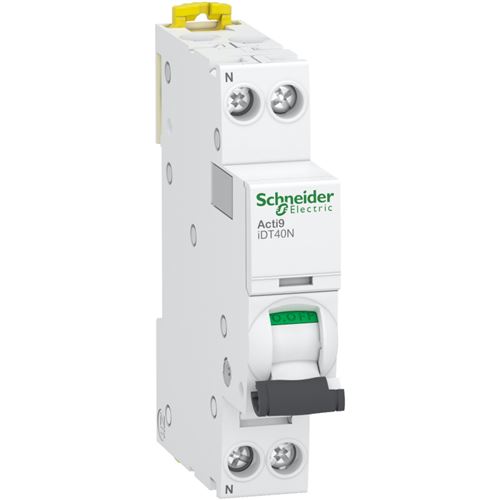 Schneider Acti9 Idt40n - Disjoncteur Modulaire - 1P+N C 16A 6000A/10Ka
