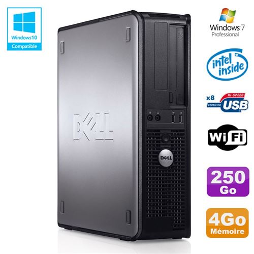 Pc dell optiplex 780 dt intel e8400 3ghz 4go disque 250go wifi win 7 pro État correct - Dell reconditionné disponible sur Fnac