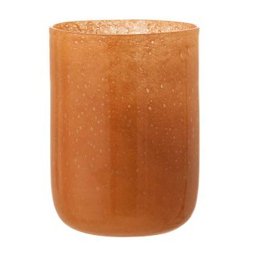 Paris Prix - Vase Rond En Verre Design median 23cm Orange